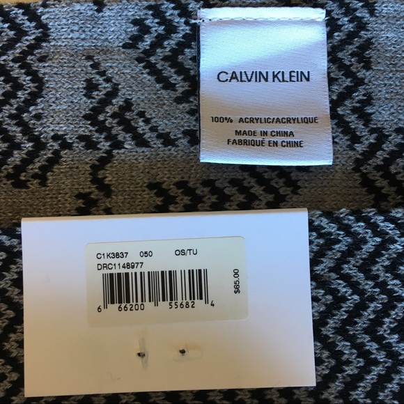 Calvin Klein Premium Scarf Professional With Brand Detailing 68” In Length NEW - Picture 7 of 9